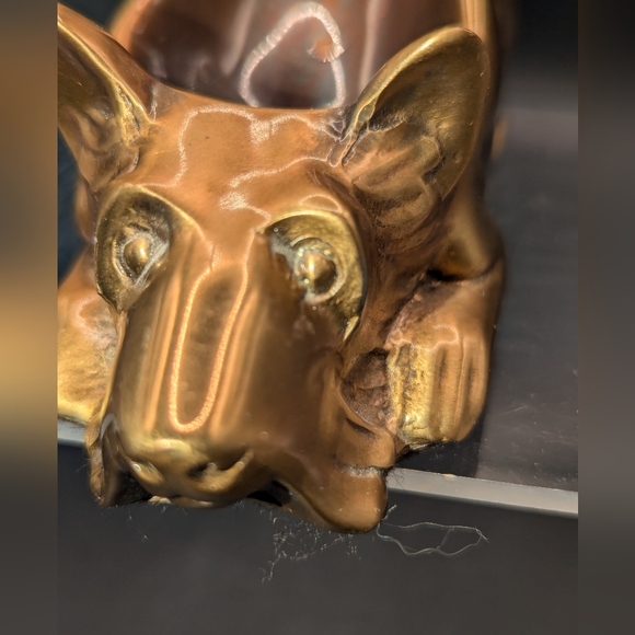 Vintage Ronson Brass Scottie Estate Pipe Rest/Holder - Picture 3 of 11